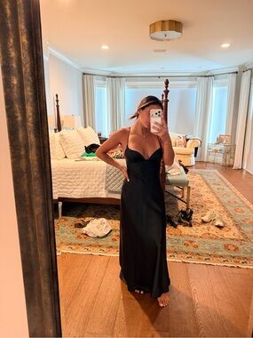 Elegant Black Satin Slip Dress Zara  size small